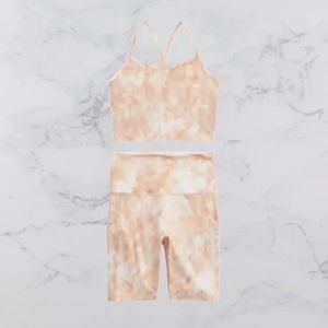 **NEW** AERIE OFFLINE HUGGER TIE DYE MATCHING SET; BRA & BIKE SHORT